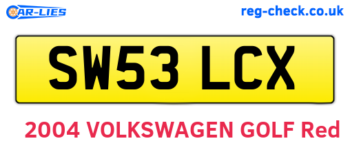 SW53LCX are the vehicle registration plates.