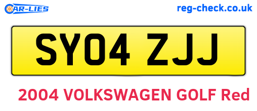 SY04ZJJ are the vehicle registration plates.