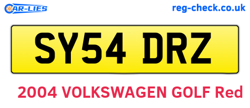 SY54DRZ are the vehicle registration plates.