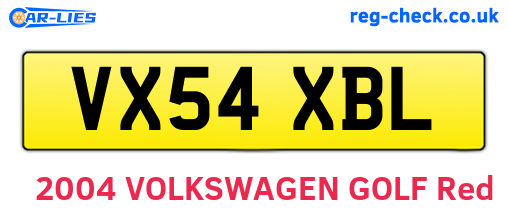 VX54XBL are the vehicle registration plates.