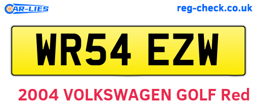 WR54EZW are the vehicle registration plates.