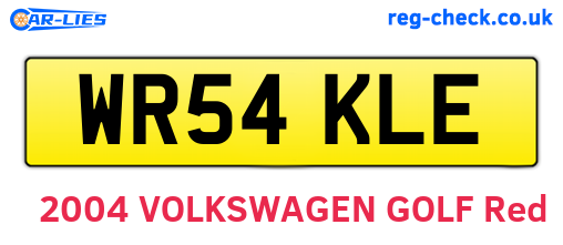 WR54KLE are the vehicle registration plates.