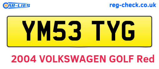 YM53TYG are the vehicle registration plates.