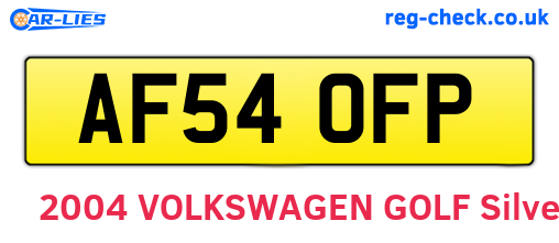 AF54OFP are the vehicle registration plates.
