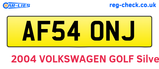 AF54ONJ are the vehicle registration plates.