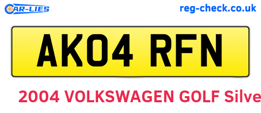 AK04RFN are the vehicle registration plates.