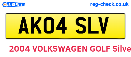 AK04SLV are the vehicle registration plates.