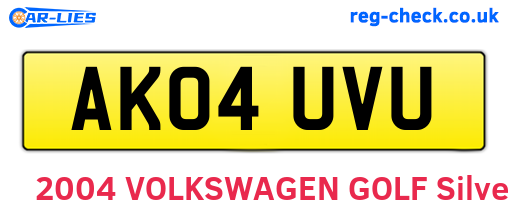 AK04UVU are the vehicle registration plates.