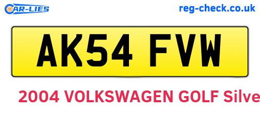 AK54FVW are the vehicle registration plates.
