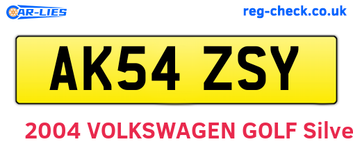 AK54ZSY are the vehicle registration plates.