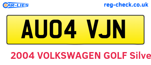 AU04VJN are the vehicle registration plates.