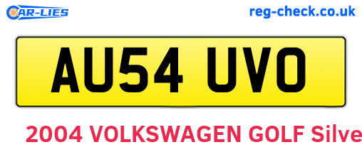 AU54UVO are the vehicle registration plates.