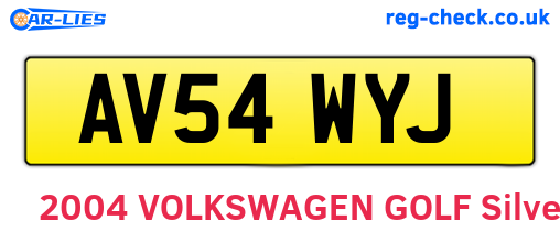AV54WYJ are the vehicle registration plates.
