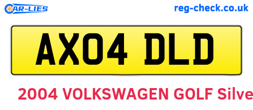 AX04DLD are the vehicle registration plates.