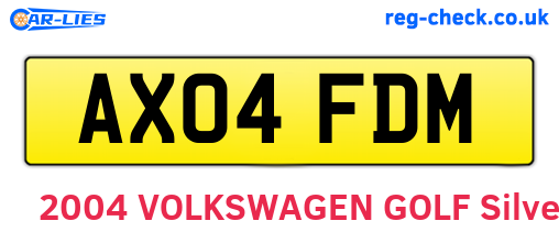AX04FDM are the vehicle registration plates.