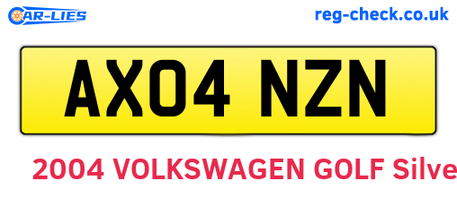 AX04NZN are the vehicle registration plates.