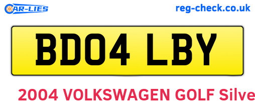 BD04LBY are the vehicle registration plates.