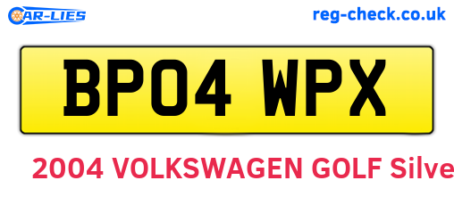 BP04WPX are the vehicle registration plates.