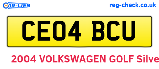 CE04BCU are the vehicle registration plates.