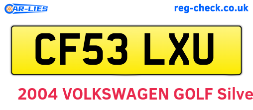 CF53LXU are the vehicle registration plates.