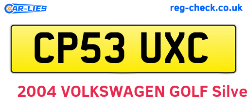 CP53UXC are the vehicle registration plates.