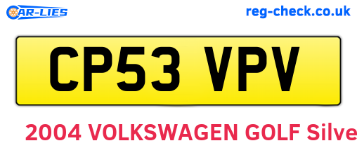 CP53VPV are the vehicle registration plates.