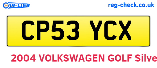 CP53YCX are the vehicle registration plates.