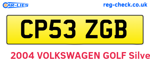 CP53ZGB are the vehicle registration plates.