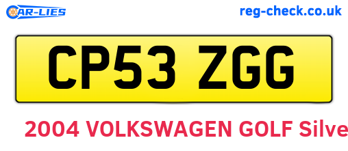 CP53ZGG are the vehicle registration plates.