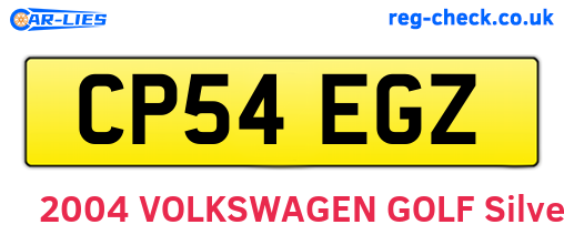 CP54EGZ are the vehicle registration plates.