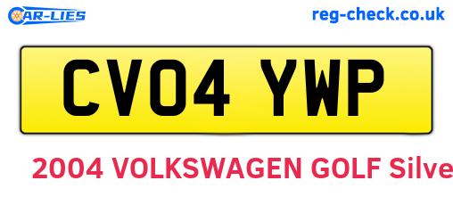 CV04YWP are the vehicle registration plates.