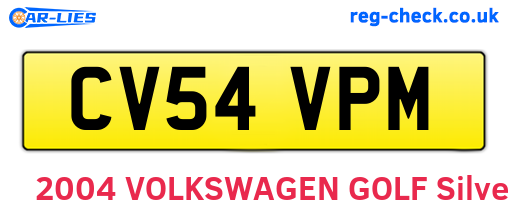 CV54VPM are the vehicle registration plates.