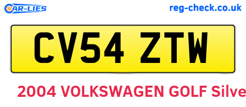 CV54ZTW are the vehicle registration plates.