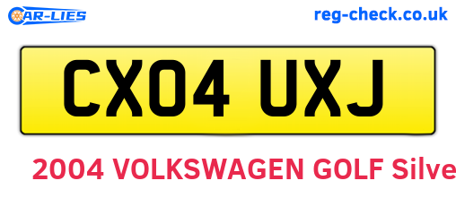 CX04UXJ are the vehicle registration plates.