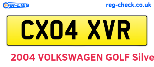 CX04XVR are the vehicle registration plates.