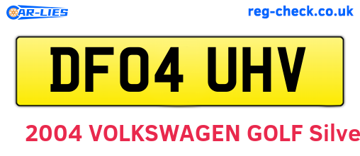 DF04UHV are the vehicle registration plates.
