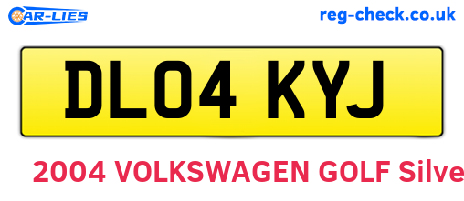 DL04KYJ are the vehicle registration plates.