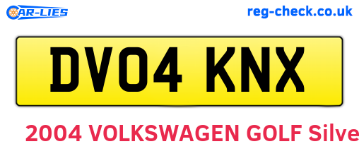 DV04KNX are the vehicle registration plates.
