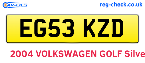 EG53KZD are the vehicle registration plates.