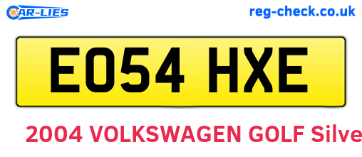 EO54HXE are the vehicle registration plates.