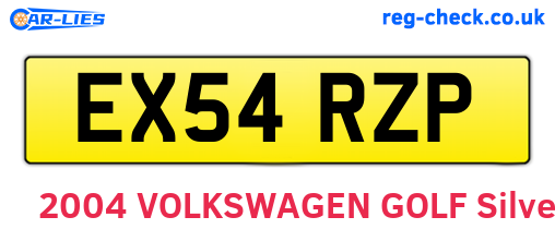 EX54RZP are the vehicle registration plates.