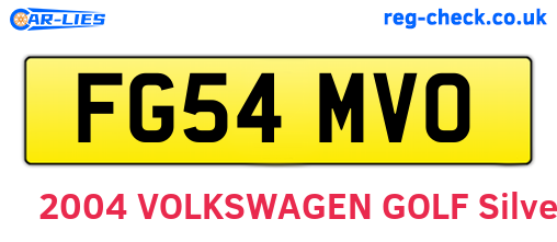 FG54MVO are the vehicle registration plates.