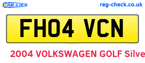 FH04VCN are the vehicle registration plates.