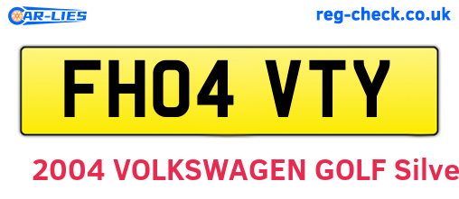 FH04VTY are the vehicle registration plates.