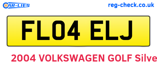 FL04ELJ are the vehicle registration plates.