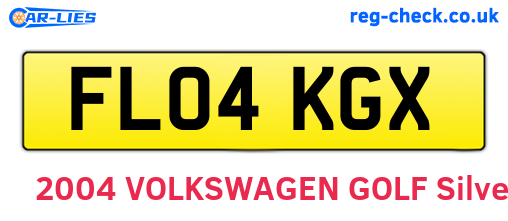 FL04KGX are the vehicle registration plates.
