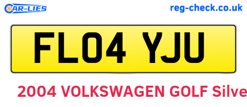 FL04YJU are the vehicle registration plates.