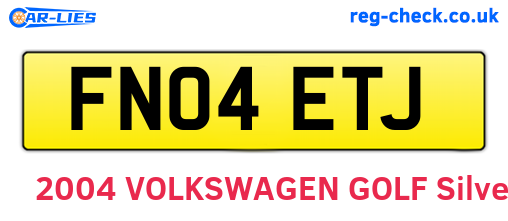 FN04ETJ are the vehicle registration plates.