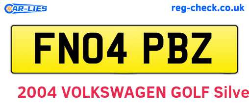 FN04PBZ are the vehicle registration plates.