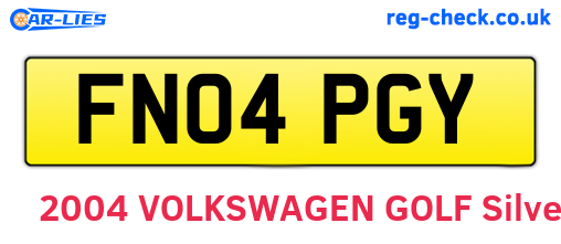 FN04PGY are the vehicle registration plates.